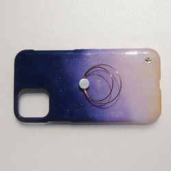 ＃aurore 　真鍮リングとハンドペイントのスマホケース　(多機種対応iPhone / Android) 1枚目の画像