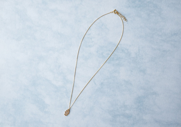 【Creema限定】[ネックレス]クリスタル ハムサハンドチャームのネックレス 5枚目の画像