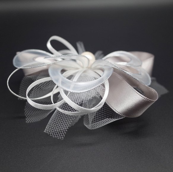 ∮〜Ribbon de Ribbon〜∮シルバーカラー…コサージュ…入学式…卒業式…発表会…結婚式…フォーマル…ドレス 4枚目の画像