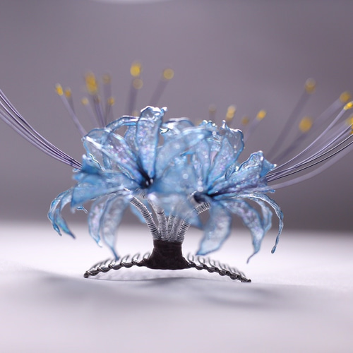 髪飾り∮～曼珠沙華(彼岸花)～∮ブルー 和装…着物…袴…結婚式