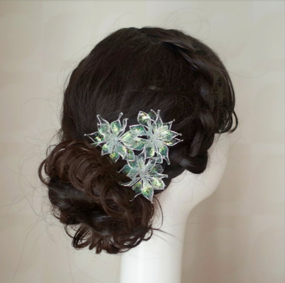 髪飾り∮～透華ミニ3点セットSⒷ～∮　…ウエディング…結婚式…卒業式…ドレスアップ…お呼ばれヘア 1枚目の画像