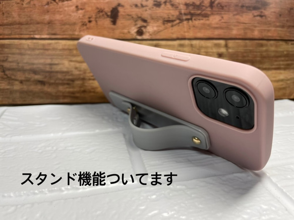 送料無料 iPhone13 くすみカラー スマホ iPhoneケース マットTPUケース  大人 可愛い スライドベルト 6枚目の画像