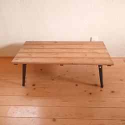 折りたたみ　ローテーブル　90㎝　ｳｫｰﾙﾅｯﾄ色 3枚目の画像