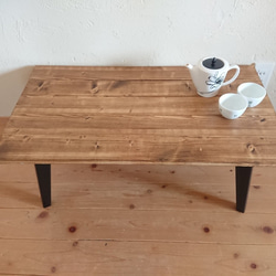 80cm折りたたみローテーブル/アンティークテーブル　ウォルナット色 2枚目の画像