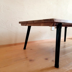 80cm折りたたみローテーブル/アンティークテーブル　ウォルナット色 5枚目の画像