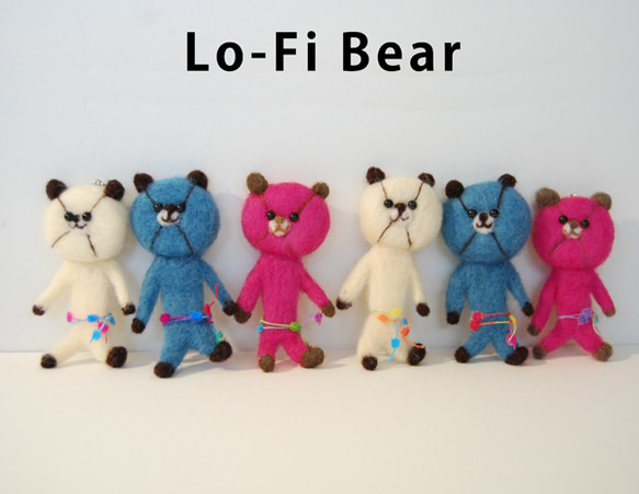 Lo-Fi Bear ストラップ　blue 3枚目の画像