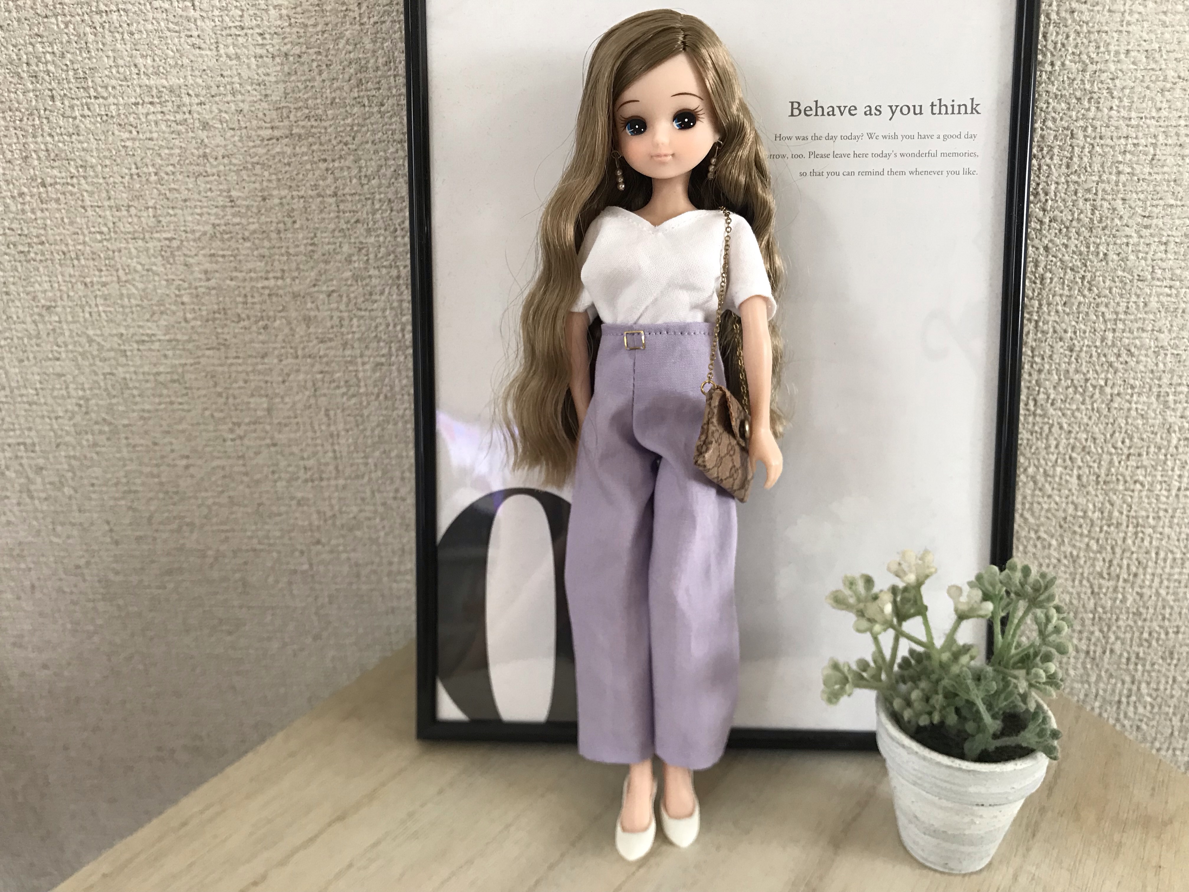No.30  花柄オーバーブラウスとワイドパンツ  リカちゃんの服
