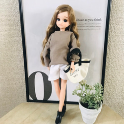 送料無料♡リカちゃん服♡グレージュオーバーサイズロンT♡リアル