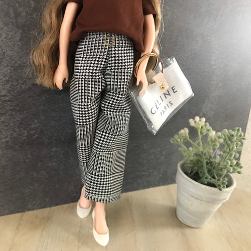 送料無料♡リカちゃん服♡グレンチェック柄ワイドパンツ♡リアル