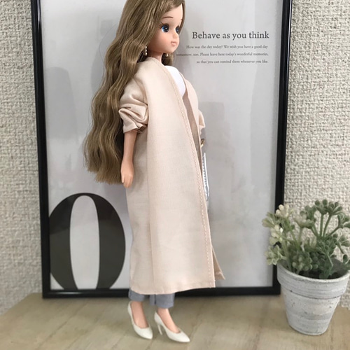 送料無料♡リカちゃん服♡ベージュピンクロングカーデ♡リアルクローズ
