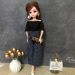 リカちゃん服  デニムオールインワン リカちゃん服 デニムオールインワン