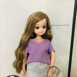 送料無料♡リカちゃん服♡グレージュオーバーサイズロンT♡リアル