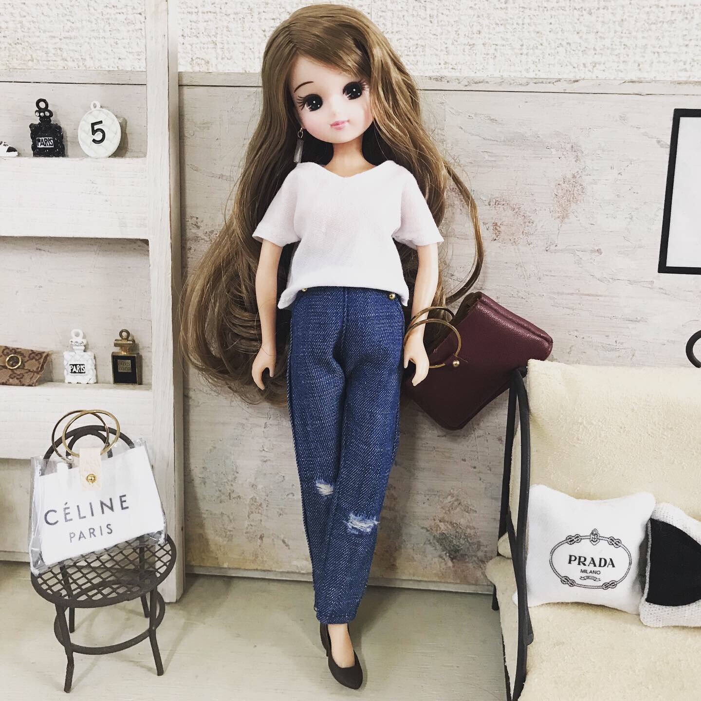 リカちゃん服♡ドール服♡ダメージデニムパンツ♡リアルクローズ