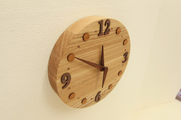 木の時計＜たも＞・掛け時計・置き時計tac-174　木製時計　☆訳有り送料無料☆ 3枚目の画像