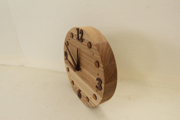 木の時計＜たも＞・掛け時計・置き時計tac-174　木製時計　☆訳有り送料無料☆ 4枚目の画像