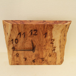 木の時計＜杉＞金襴杢・掛け時計suc-133　木製時計 4枚目の画像