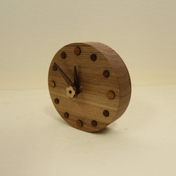 木の時計＜たも集成材＞・置き時計tac-175　木製時計 2枚目の画像