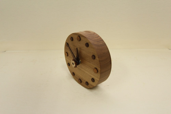 木の時計＜たも集成材＞・置き時計tac-175　木製時計 4枚目の画像