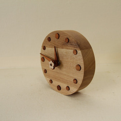 木の時計＜たも集成材＞・置き時計tac-179　木製時計 2枚目の画像