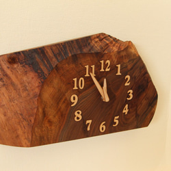 木の時計＜ウォールナット＞・掛け時計・置き時計wnc-1106　木製時計 3枚目の画像