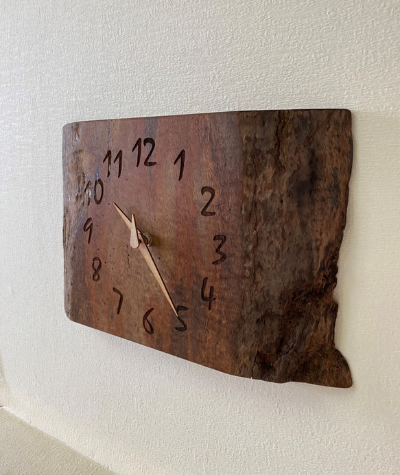 木の時計＜ウォールナット＞・掛け時計wnc-1116　木製時計 2枚目の画像