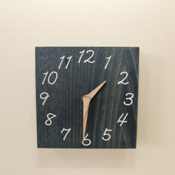 【藍染め】木の時計＜たも＞掛け時計・置き時計aic-104 1枚目の画像