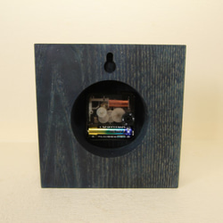 【藍染め】木の時計＜たも＞掛け時計・置き時計aic-104 4枚目の画像