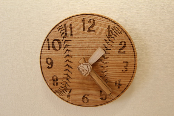 木の時計＜野球＞・掛け時計tac-169 掛け時計・置き時計 mukunoki 通販