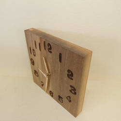 木の時計＜ウォールナット＞・掛け時計wnc-189　木製時計 4枚目の画像