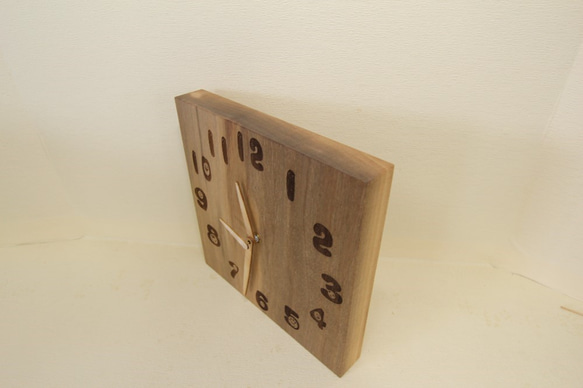 木の時計＜ウォールナット＞・掛け時計wnc-189　木製時計 4枚目の画像
