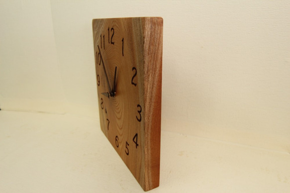 木の時計＜けやき＞・掛け時計kec-199　木製時計 4枚目の画像