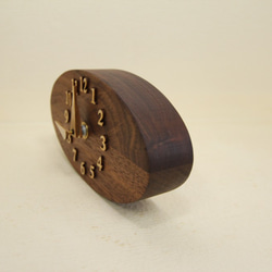 木の時計＜ウォールナット集成材＞・置き時計wnc-194　木製時計 4枚目の画像
