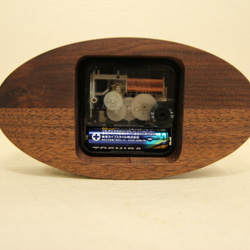 木の時計＜ウォールナット集成材＞・置き時計wnc-194　木製時計 5枚目の画像