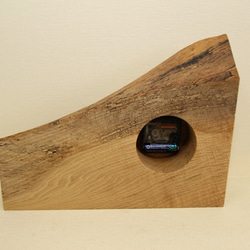 木の時計＜ナラ＞・置き時計nac-135　木製時計 5枚目の画像