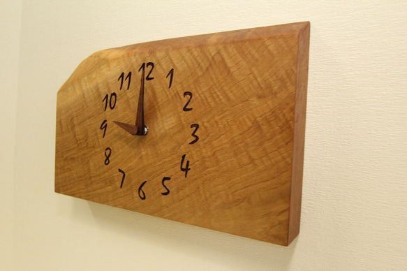 木の時計＜栗＞・掛け時計・置き時計kuc-133　木製時計 3枚目の画像