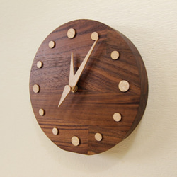 木の時計＜ウォールナット集成材＞・掛け時計・置き時計wnc-195　木製時計 3枚目の画像