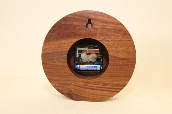 木の時計＜ウォールナット集成材＞・掛け時計・置き時計wnc-195　木製時計 5枚目の画像