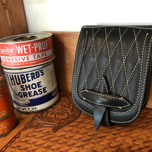 ☆ダイヤモンドステッチハーフウォレット☆一点物 その他ミニ財布  