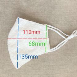 盛夏用マスク　綿レース・リネン　裏地は竹布　バイアス仕立て　立体マスク　無地 6枚目の画像
