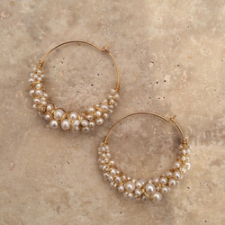 珍珠金屬線箍耳針( 30mm/white) 第1張的照片