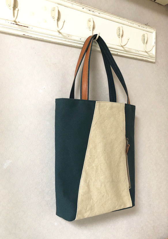 Michi  bag ＊縦トート＊〈ダークグリーン〉 3枚目の画像