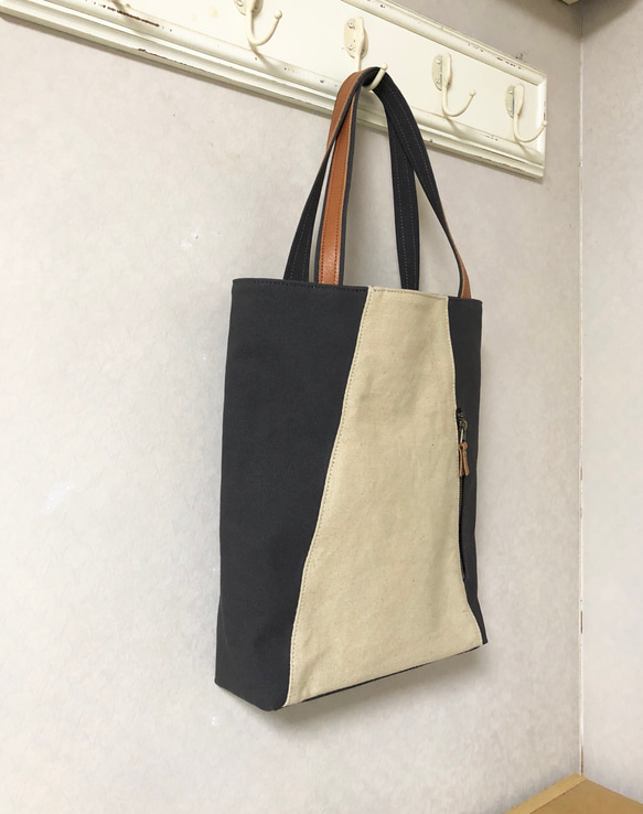 Michi  bag ＊縦トート＊〈ダークグレー〉 3枚目の画像