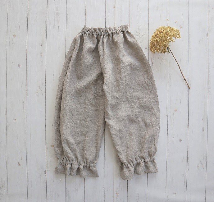 蕾 ドロワーズパンツ Belgium linen 100% *kinari　※受注制作※
