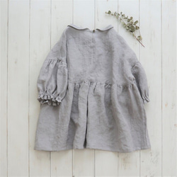 nikoブラウス 五分袖　Belgium linen 100% *snow gray 2枚目の画像