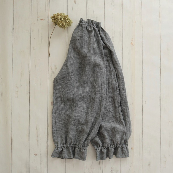 【受注制作】蕾 ドロワーズパンツ European linen 100% *千鳥 2枚目の画像