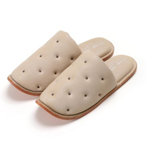 Sofa Slippers STUD IVORY sizeL 第1張的照片