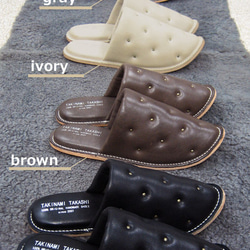 Sofa Slippers STUD IVORY sizeM 第4張的照片