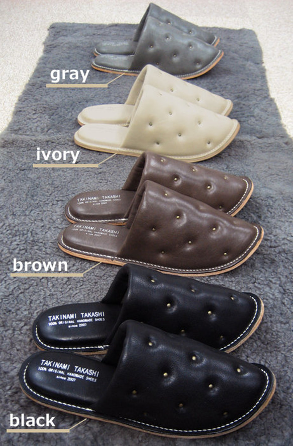 Sofa Slippers STUD IVORY sizeM 第4張的照片