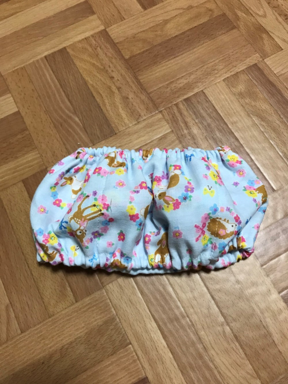 ペット用クールネック☆Wガーゼレトロシカちゃん水色 1枚目の画像