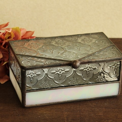 creema限定】フローラガラスの小物入れ(イリデッセント） フリー